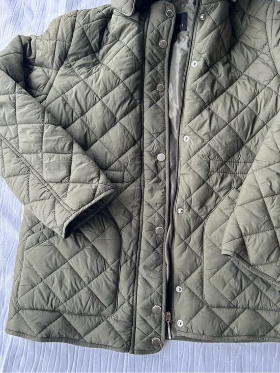 Weatherproof Quilted Hooded Coat in Sage Green - Picture 2 of 6